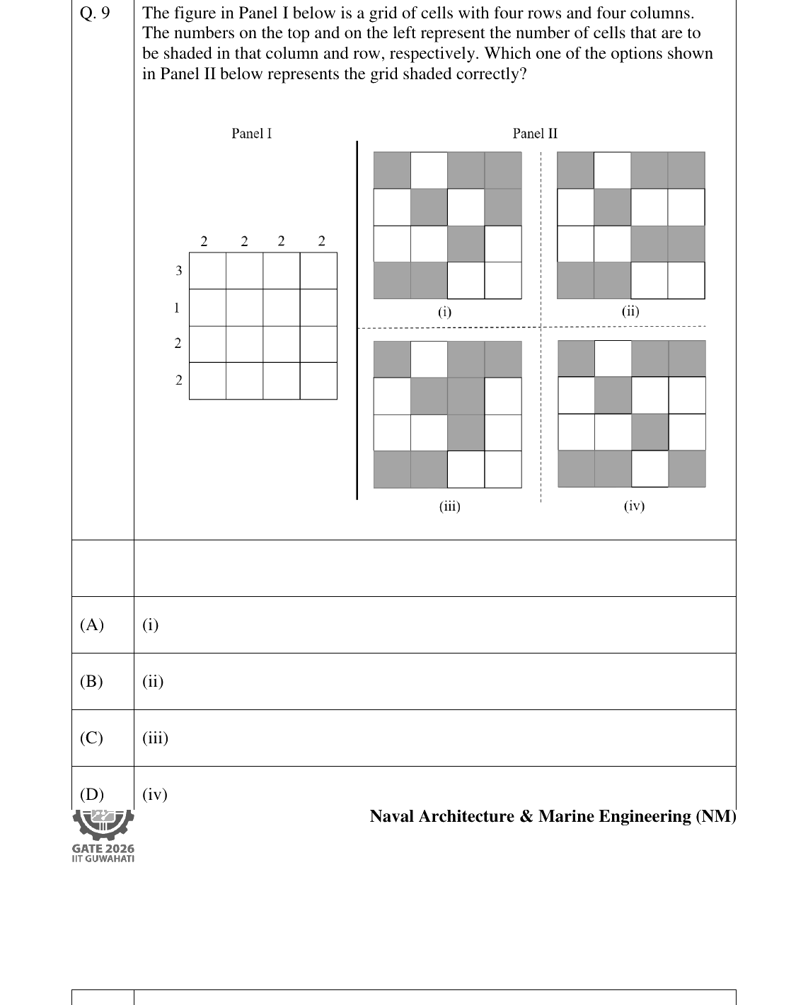 GATE 2026 NM question 9