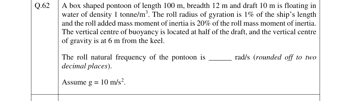 GATE 2026 NM question 62