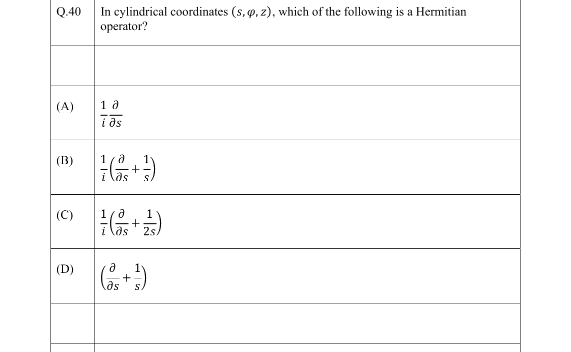 GATE 2022 PH question 40