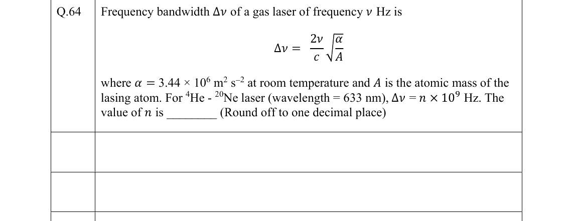 GATE 2022 PH question 64