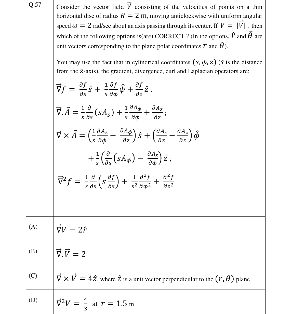 GATE 2023 PH question 57