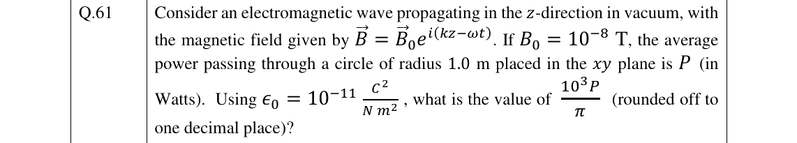 GATE 2023 PH question 61