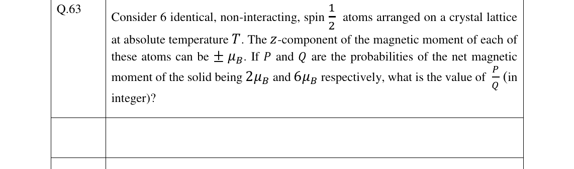 GATE 2023 PH question 63