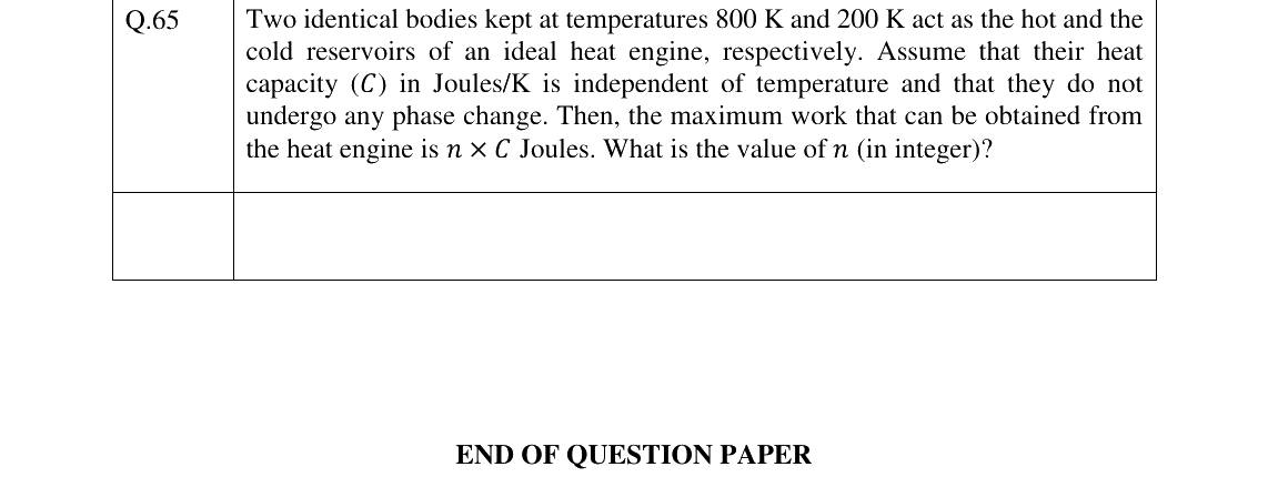 GATE 2023 PH question 65