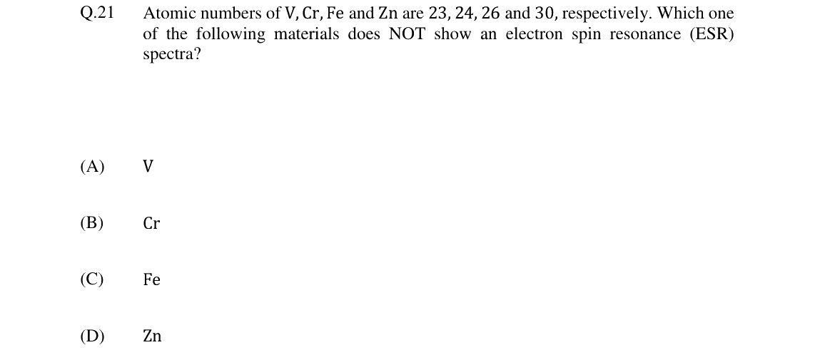 GATE 2024 PH question 21