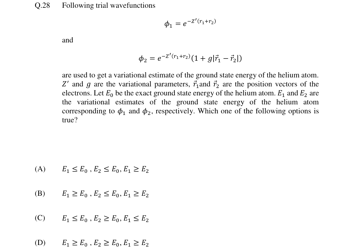 GATE 2024 PH question 28