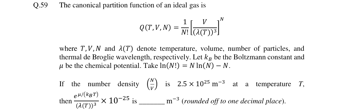 GATE 2024 PH question 59