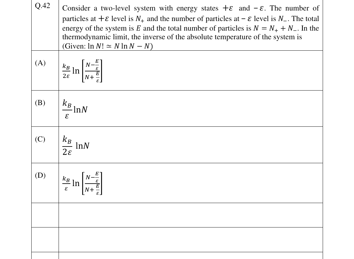 GATE 2025 PH question 42