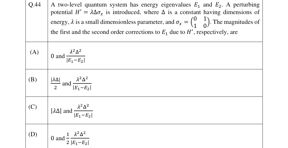 GATE 2025 PH question 44