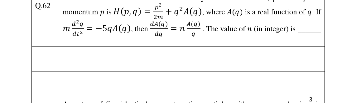 GATE 2025 PH question 62