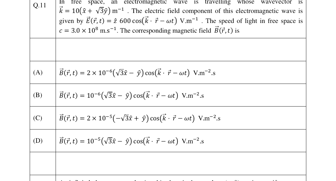 GATE 2026 PH question 11