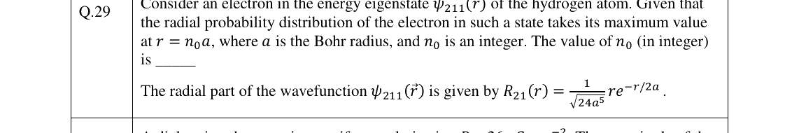 GATE 2026 PH question 29