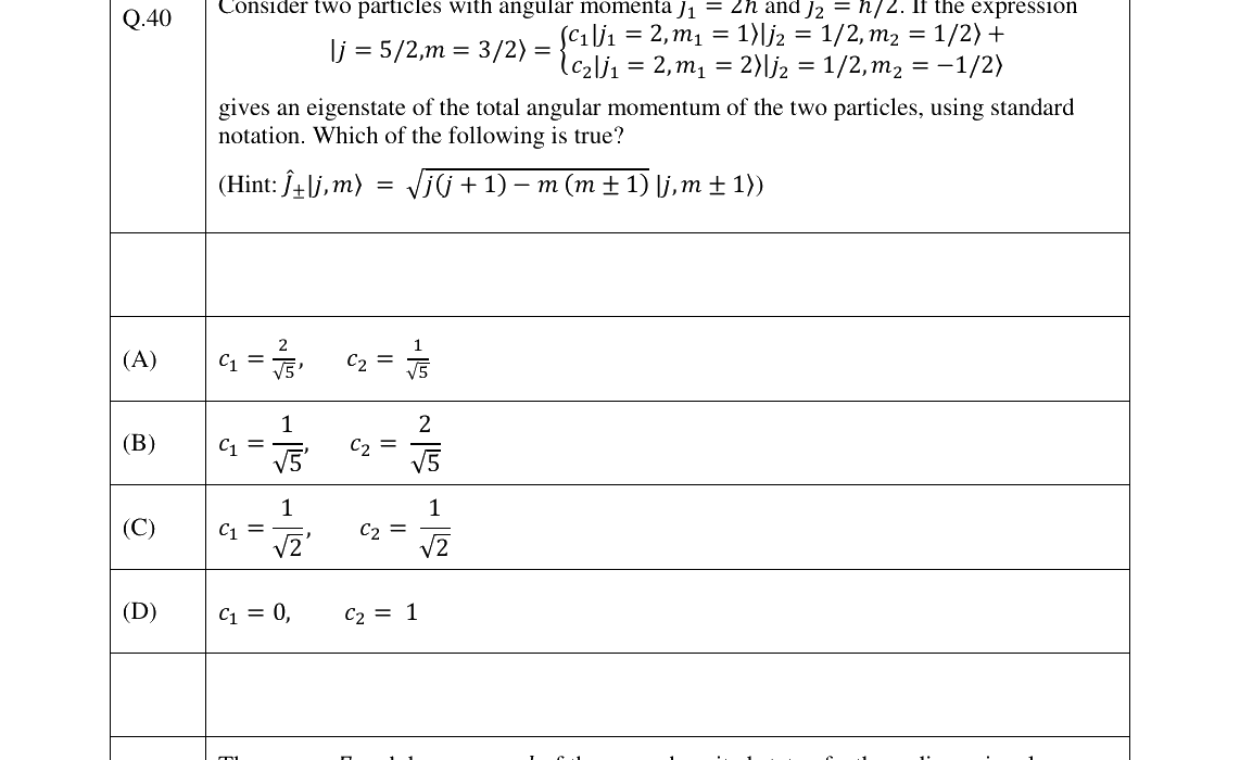 GATE 2026 PH question 40