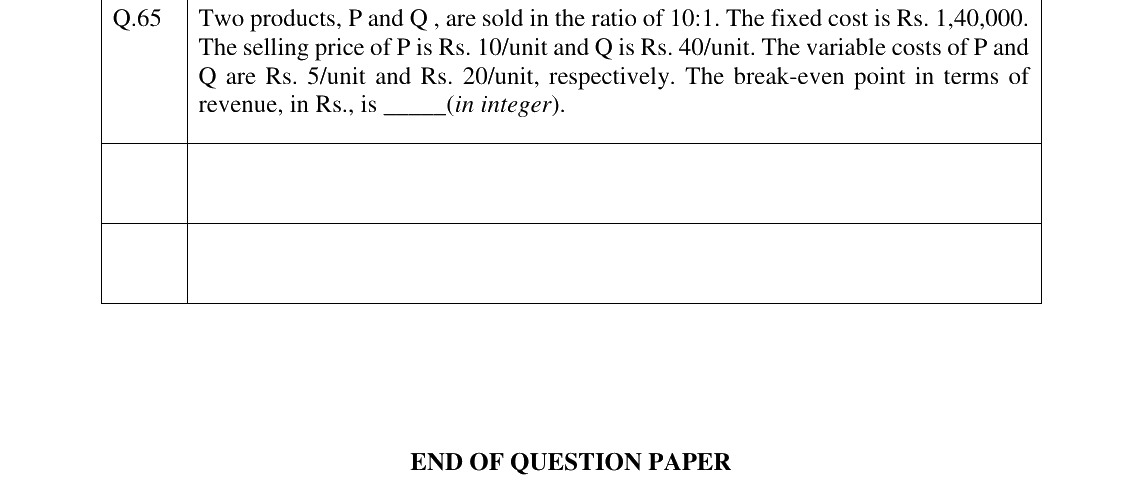 GATE 2023 PI question 65