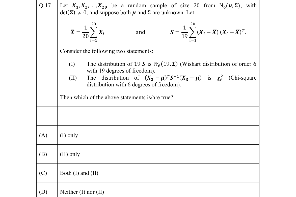 GATE 2022 ST question 17