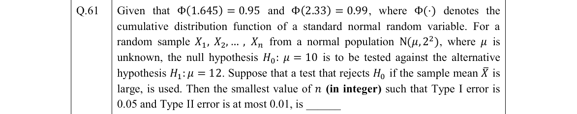 GATE 2022 ST question 61