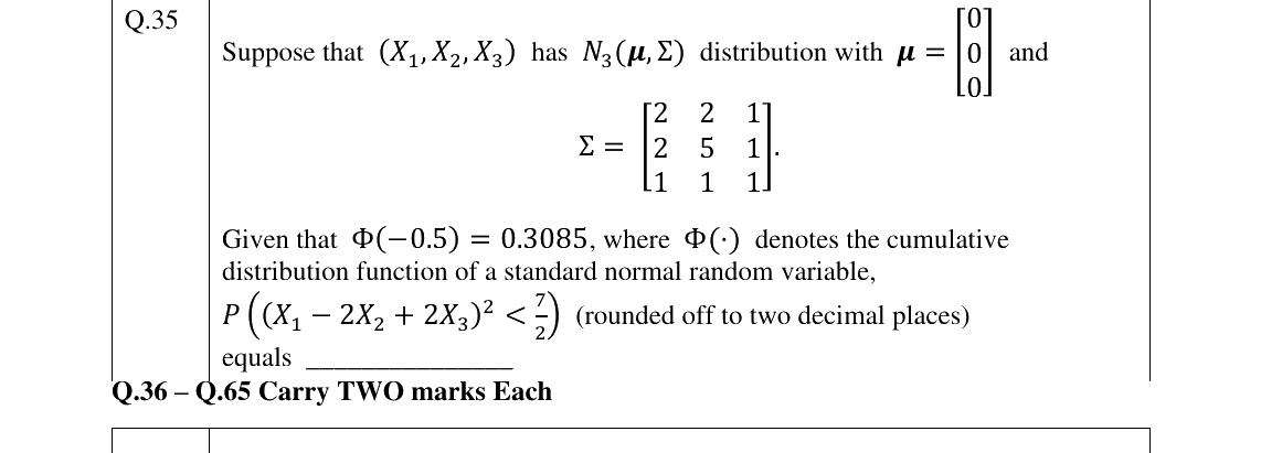GATE 2023 ST question 35