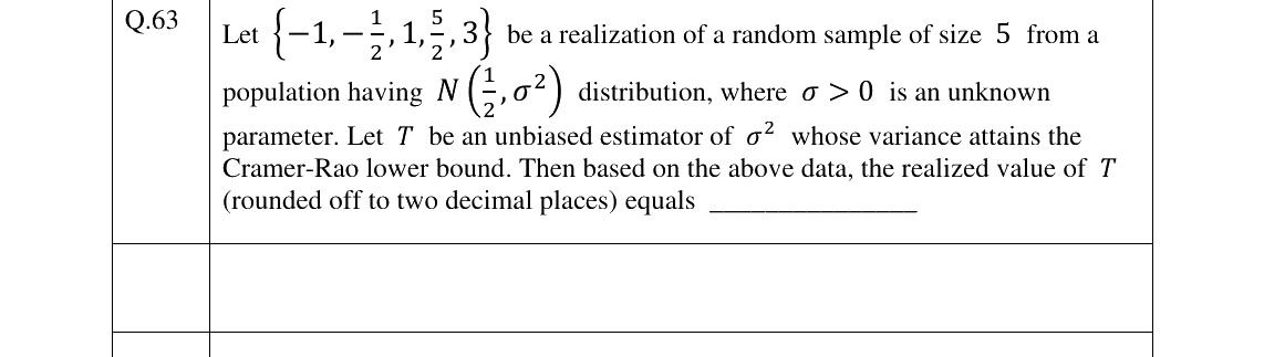 GATE 2023 ST question 63