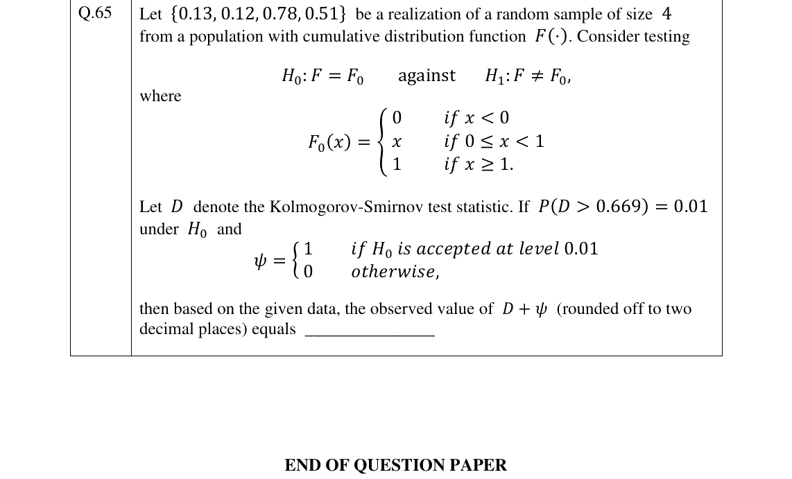 GATE 2023 ST question 65