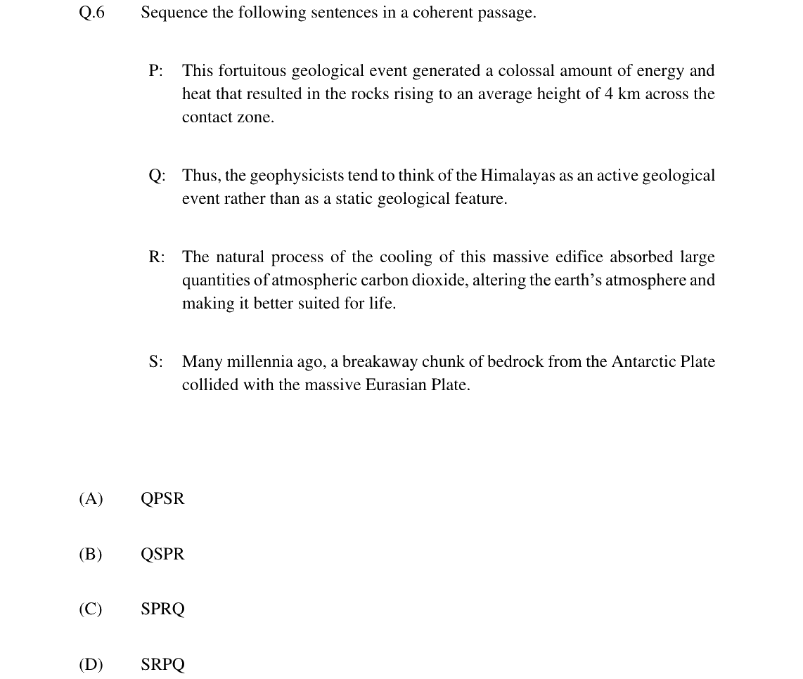 GATE 2024 ST question 6