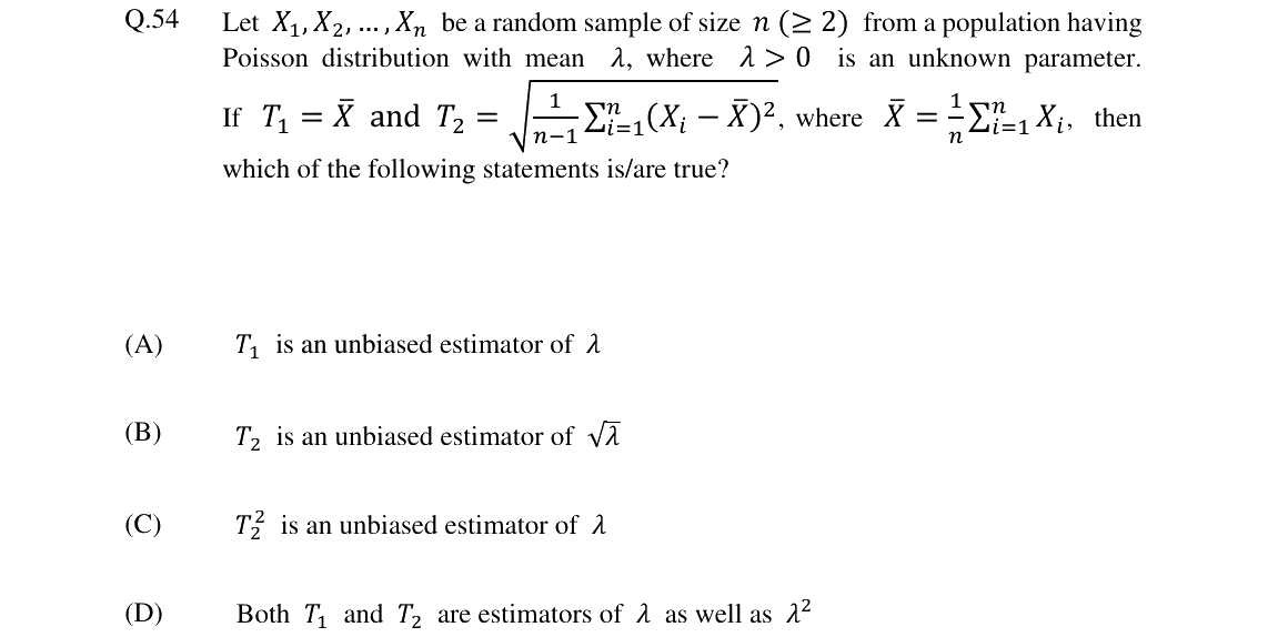 GATE 2024 ST question 54