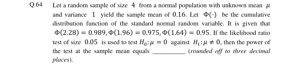 GATE 2024 ST question 64