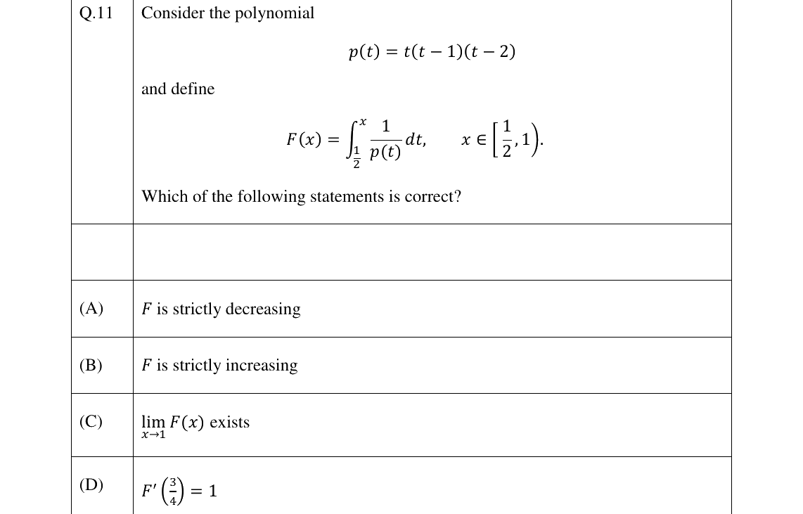 GATE 2026 ST question 11