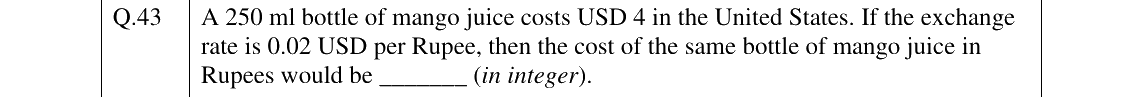 GATE 2023 XH-C1 question 43
