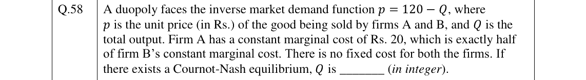 GATE 2023 XH-C1 question 58