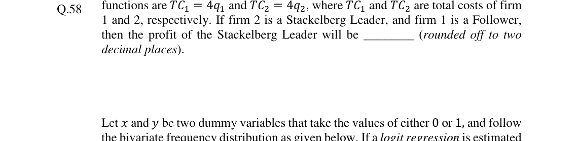 GATE 2024 XH-C1 question 58