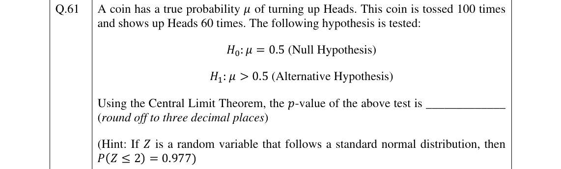 GATE 2025 XH-C1 question 61