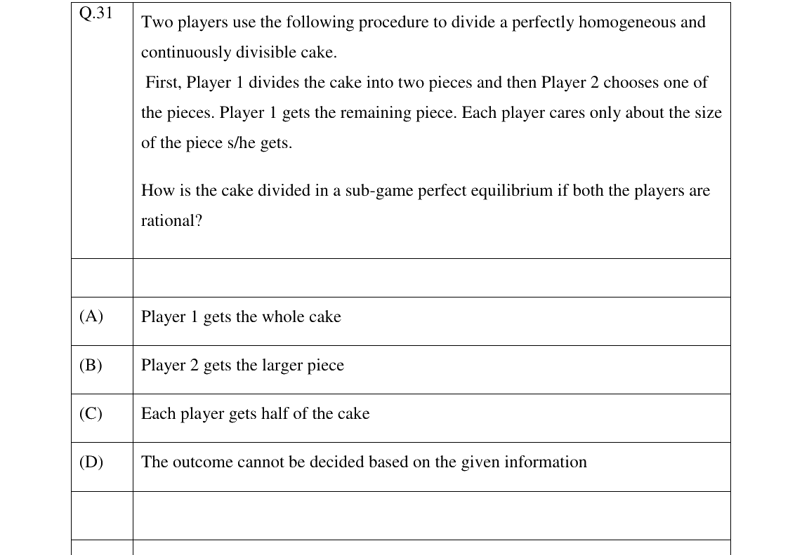 GATE 2026 XH-C1 question 31
