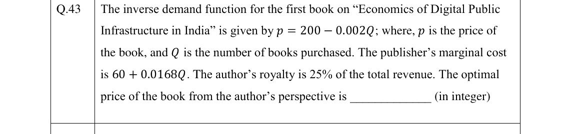 GATE 2026 XH-C1 question 43