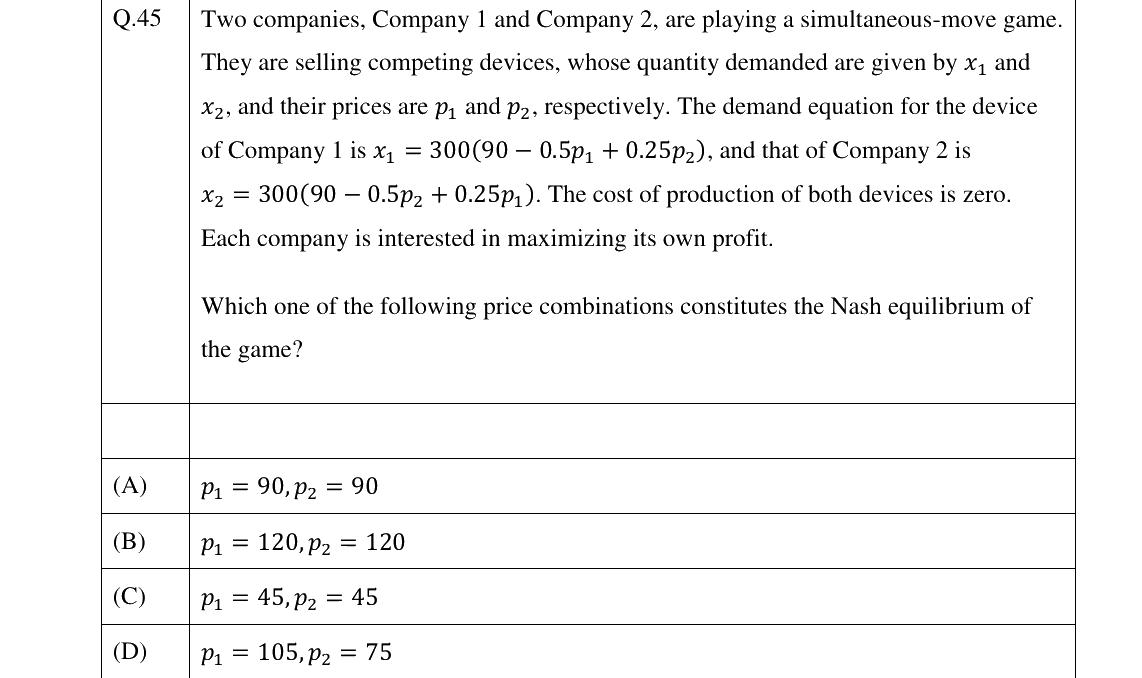 GATE 2026 XH-C1 question 45