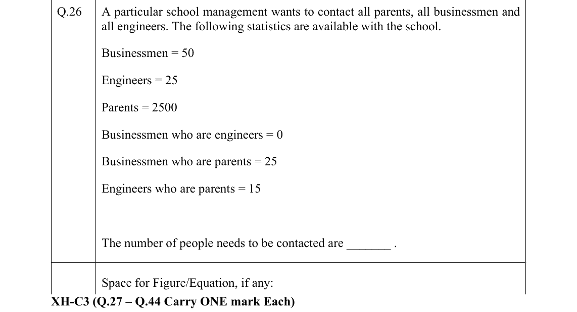GATE 2022 XH-C3 question 26