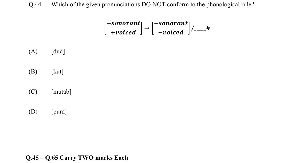 GATE 2022 XH-C3 question 44