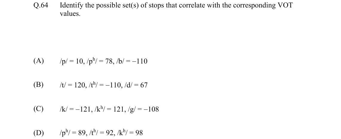 GATE 2022 XH-C3 question 64