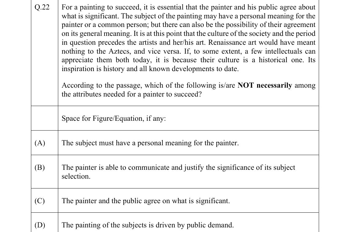 GATE 2022 XH-C4 question 22