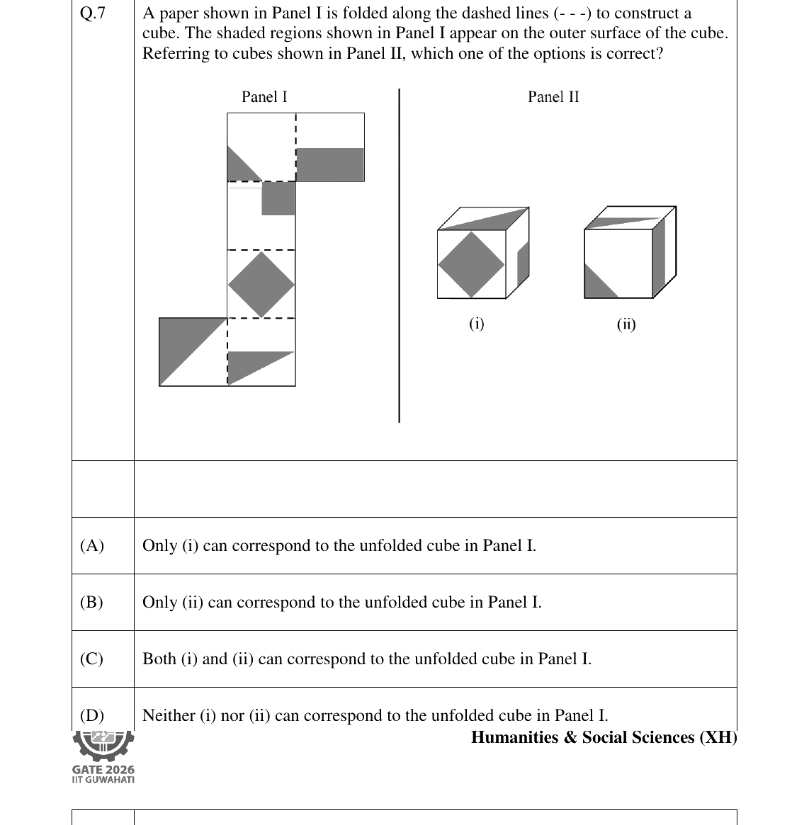 GATE 2026 XH-C4 question 7