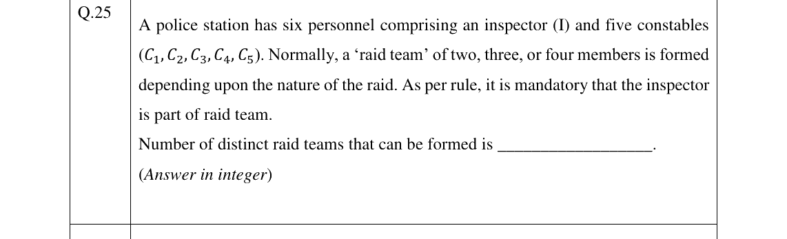 GATE 2026 XH-C5 question 25