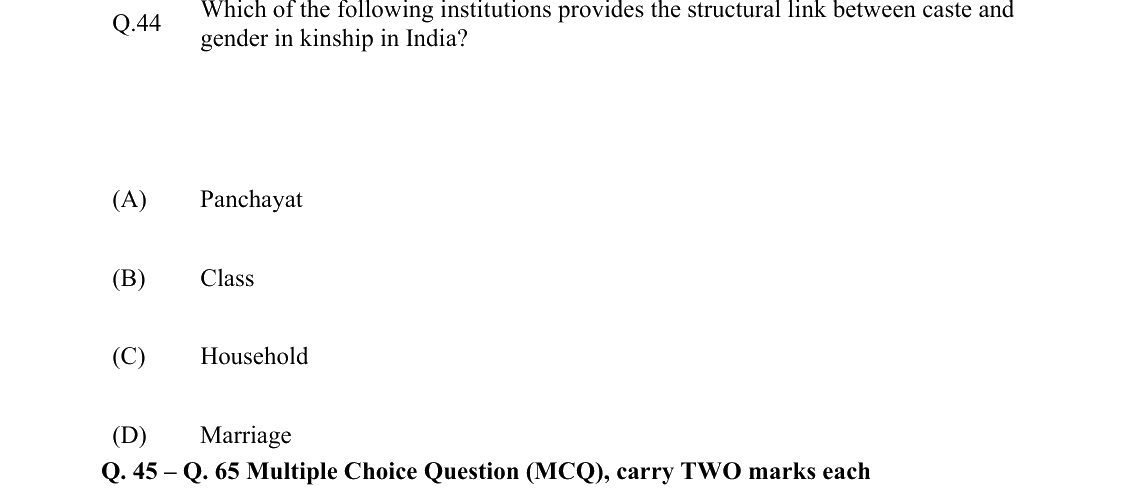 GATE 2022 XH-C6 question 44