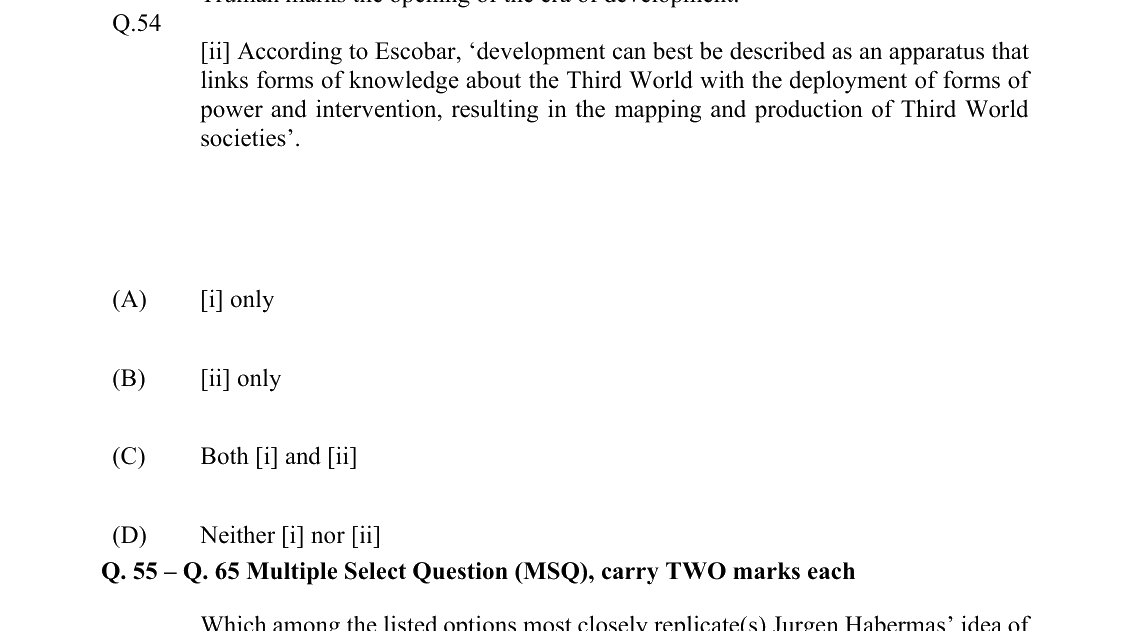 GATE 2022 XH-C6 question 54