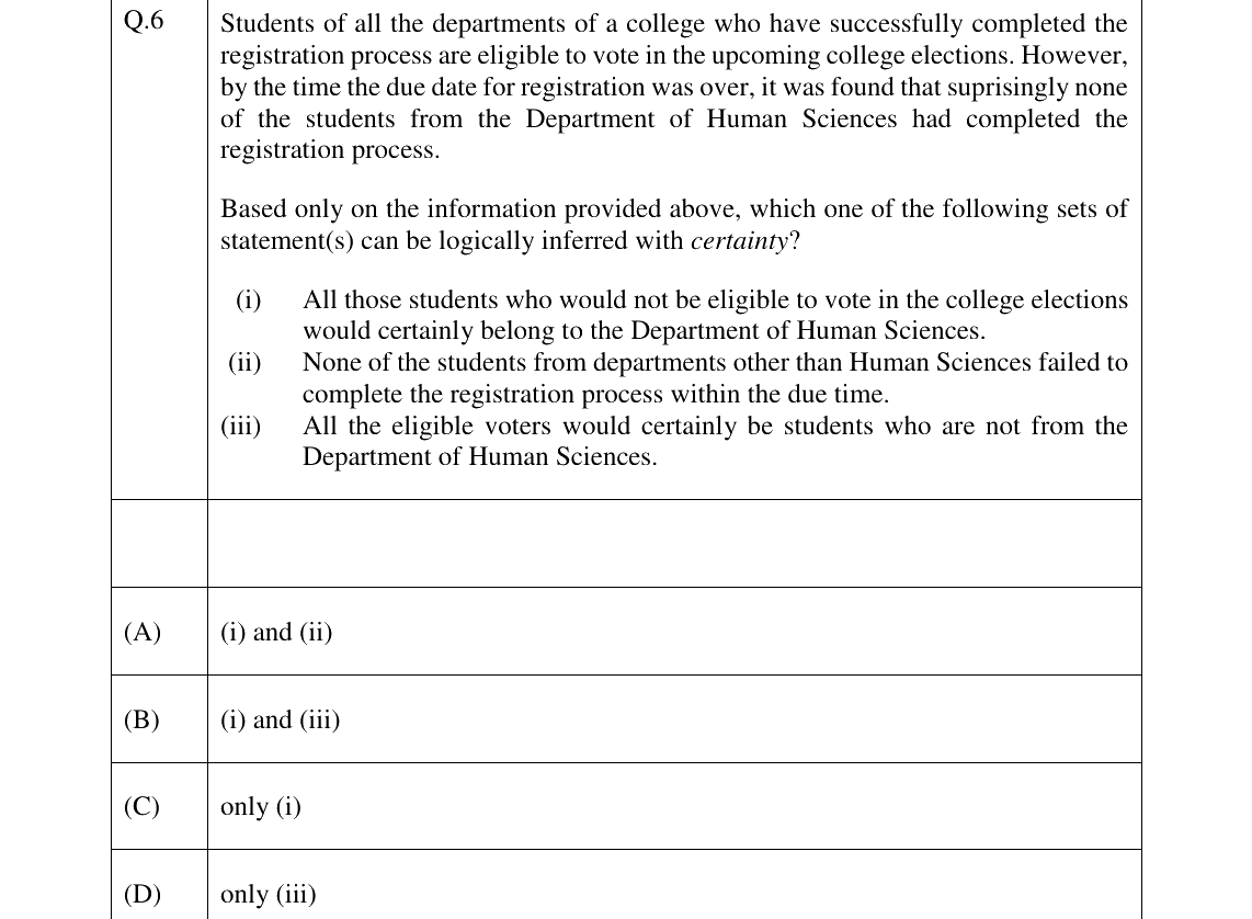 GATE 2023 XH-C6 question 6